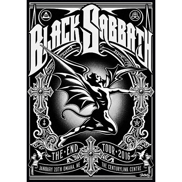 Placa / Pôster - Black Sabbath - 2016 The End Tour - A4 - Hm