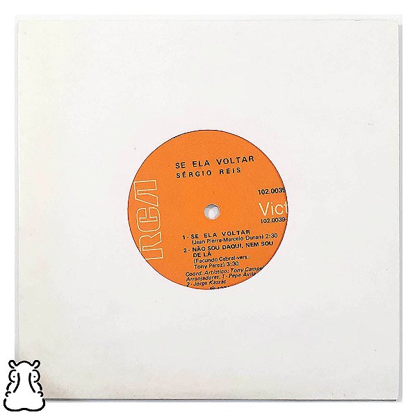 Compacto Sérgio Reis - Se Ela Voltar - Disco Vinil 1974 - Hm