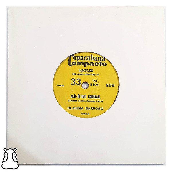 Compacto Claudia Barroso Meu Último Carnaval Vinil 1970 - Hm
