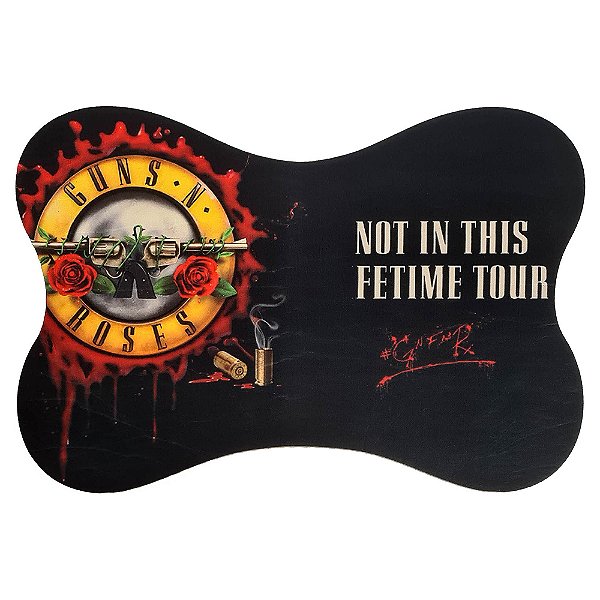Tapete Pet - Cão E Gato Antiderrapante 44x31 - Guns N' Roses