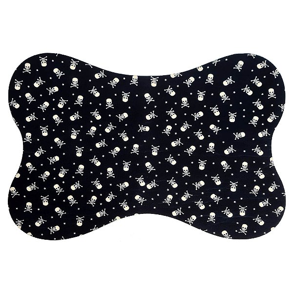 Tapete Pet - Cão E Gato Antiderrapante 44x31 - Rock Caveiras