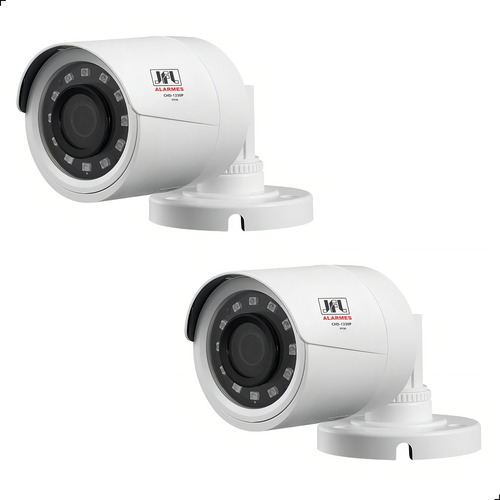 Kit 2x Câmera De Segurança Jfl 720p Hd Infra 30mts Chd-1230p Cor Branco