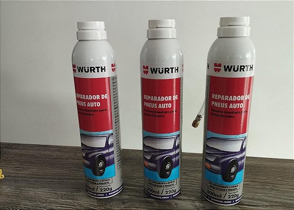 Spray Reparador De Pneu Carro Wurth Com 3 Unid