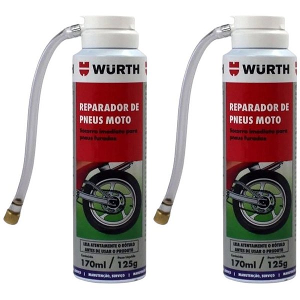 Spray Reparador De Pneu Furado Moto Wurth Instantâneo Com 2u