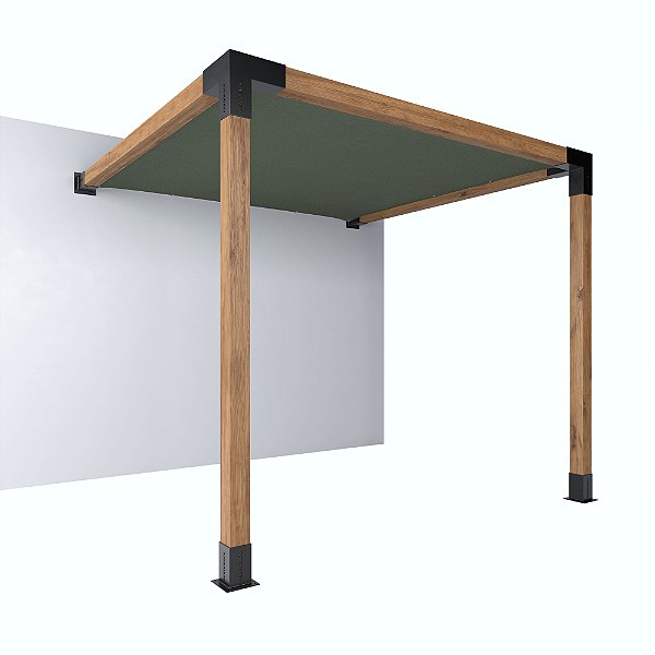 Pergofacil Deck 3x3m 4" Teto Musgo