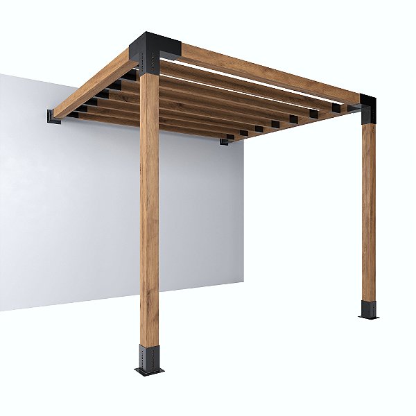 Pergofacil Deck 3x3m 4" Teto Ripado