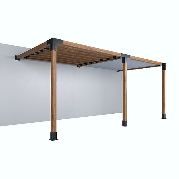 Pergofacil DoubleDeck 3x6m 4" Teto Branco e Ripado