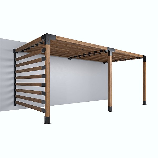 Pergofacil DoubleDeck 3x6m 4" Teto Ripado Lateral Ripada