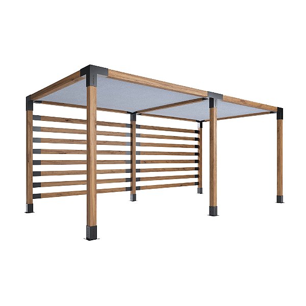 Pergofacil Gracefull 3x6m 4" Teto Branco Lateral Ripada