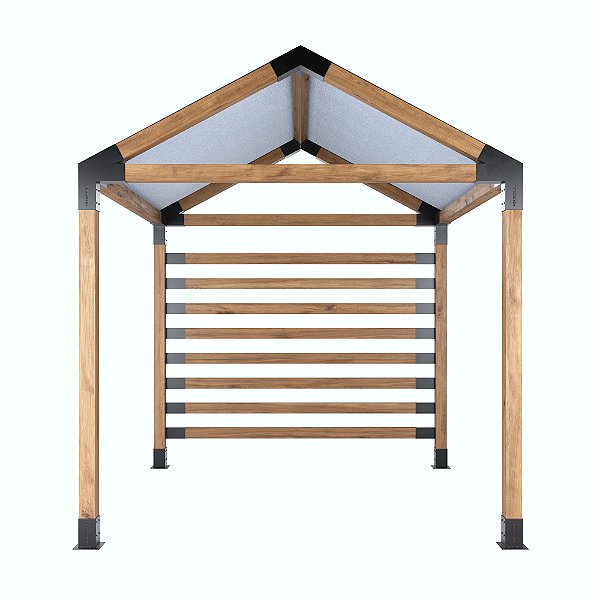 Pergofacil Luxury 3x3m 4" Teto Branco e Ripado