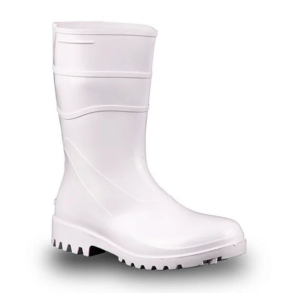 Bota PVC Flexivel Cano Longo Cor Branco