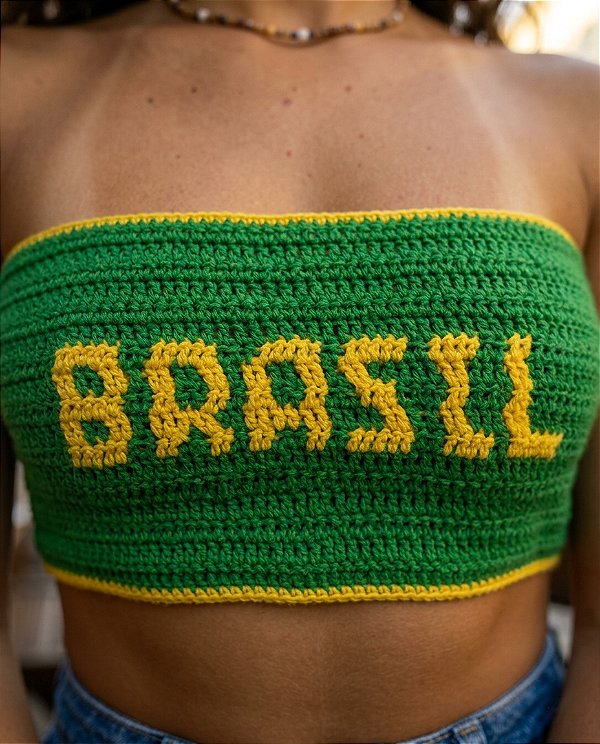 Top em crochê BRASIL