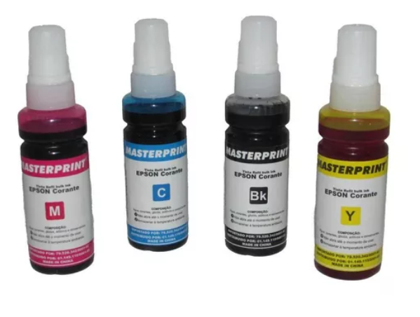 Kit Tinta Bulk Ink 4 Cores Refil 100ml Mp664 673 Masterprint