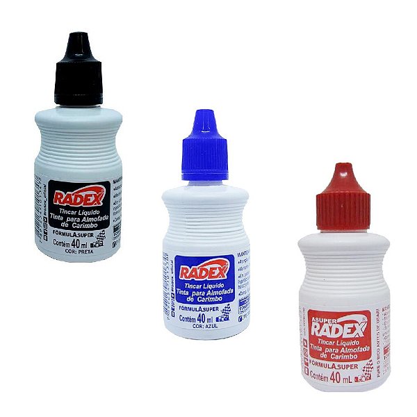 Tinta para Carimbo Radex 40ml – Alto Rendimento e Secagem Rápida