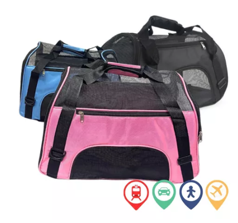 Bolsa Pet Portátil Cães E Gatos Transporte Viagem 53x26x36cm
