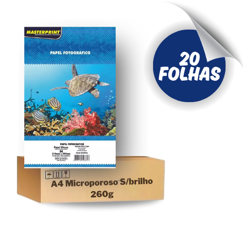 Papel Fotográfico Microporoso Sem Brilho A4 260g - 20 Folhas Masterprint Premium