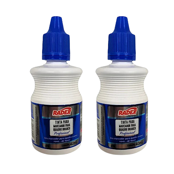 Tinta para Marcador de Quadro Branco 40ml – 2 Unidades Radex