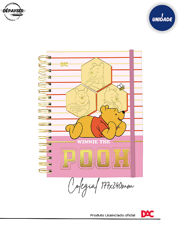 Caderno Inteligente Smart Ursinho Pool Colegial 17,7x24x3cm