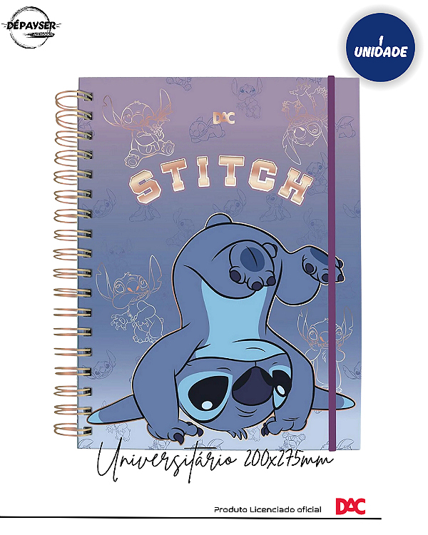 Caderno Inteligente Smart Disney Stitch Universitário 20x27,5x3cm - DAC