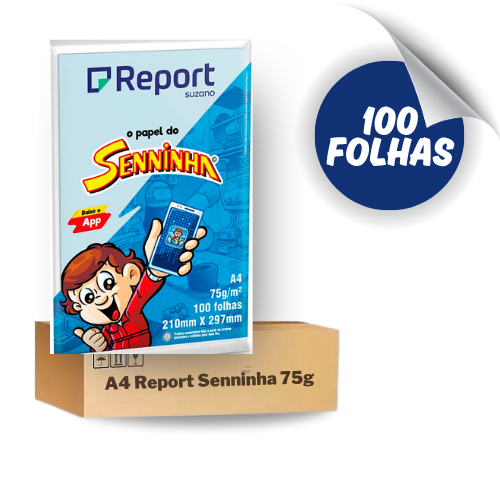 Papel Sulfite Report Branco Resma A4 75g - 100 folhas Senninha