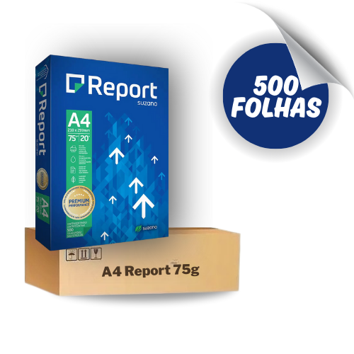 Papel Sulfite Report Branco A4 75g - 500 folhas Suzano Premium
