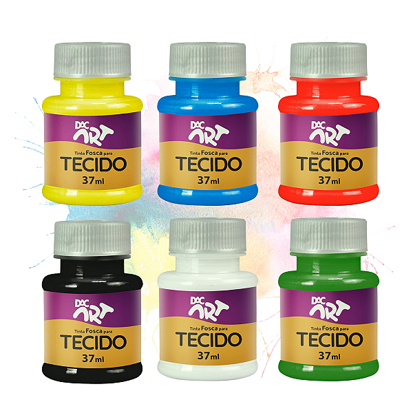 Kit Tintas Fosca para Tecido 37ml DAC Art Várias Cores