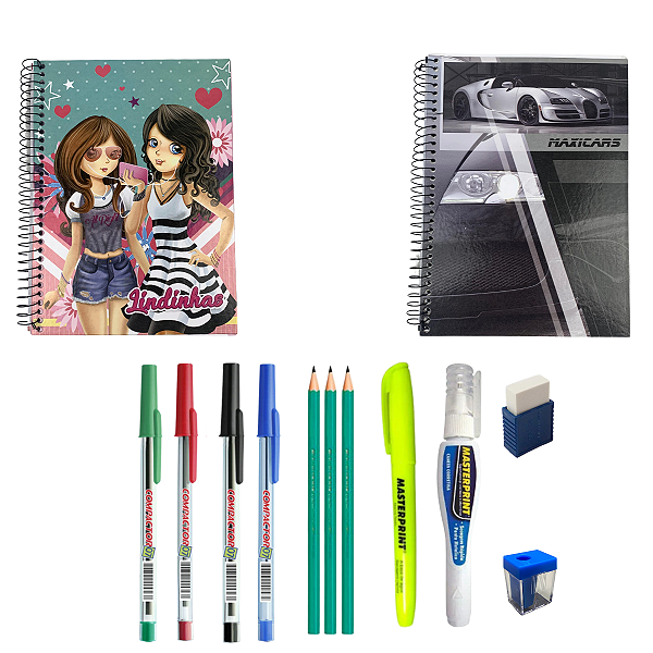 Kit Material Escolar Básico Volta às Aulas – Completo para Crianças e Adolescentes
