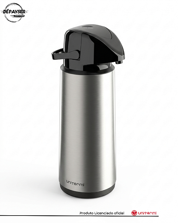 Garrafa Térmica Inox 1,8L com Bomba de Pressão – Conserva Quente e Frio para Café, Chá e Água
