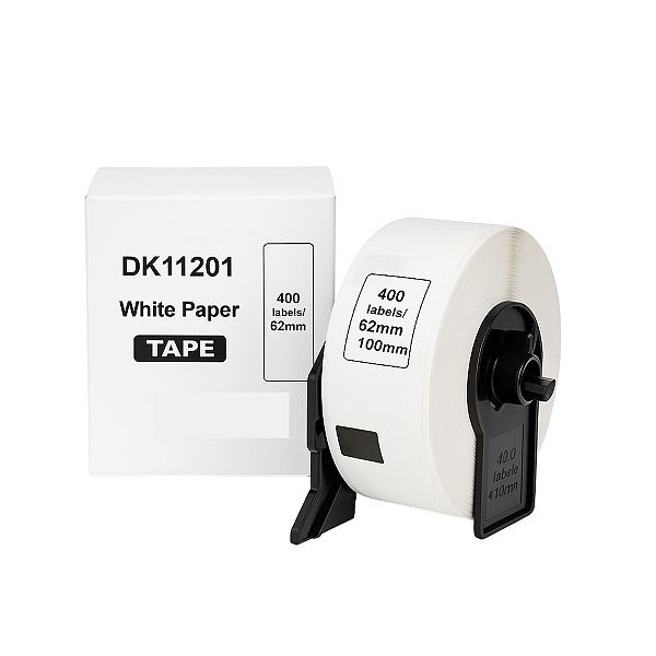 10 Rolos de Etiquetas Compatíveis DK-1201 Branco para Impressoras QL-700, QL-800 e PHS