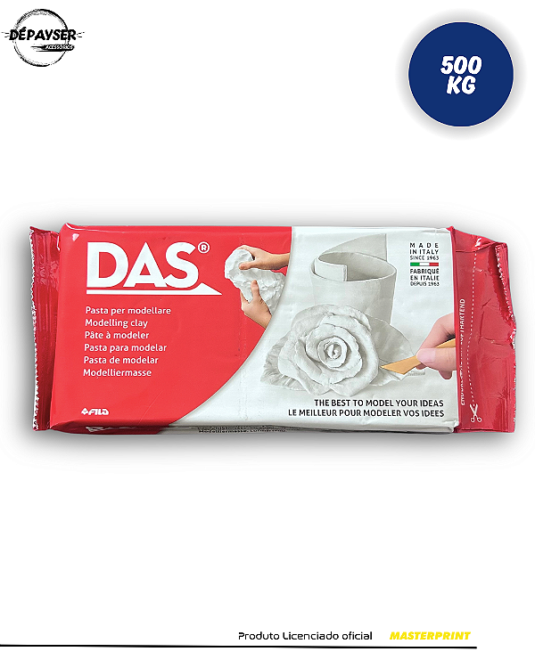 Massa De Modelar E Escultura De Cerâmica Fria 500g - Das Cor Branco