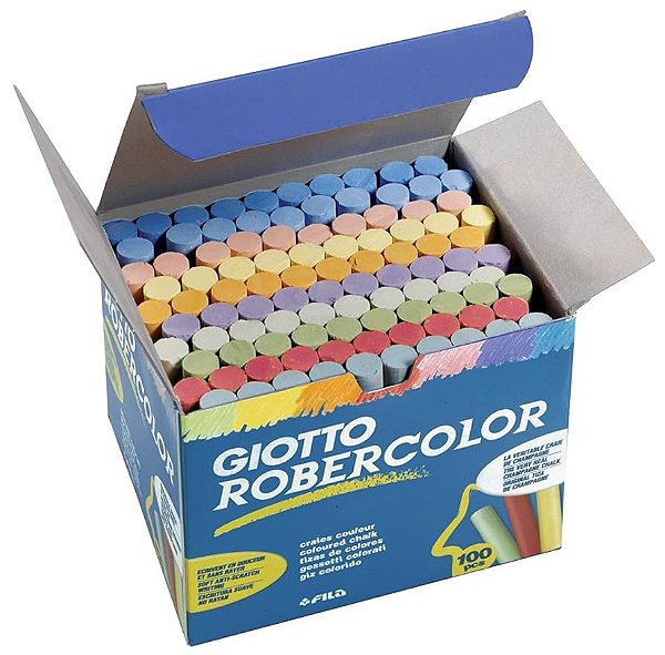 Giz Colorido Giotto Robercolor 100 Unidades – 10 Cores Antipó