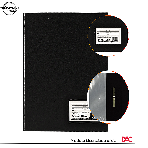 Pasta Catálogo A4 C/ 50 Saquinhos Para Guardar Desenhos Dac