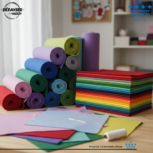 Feltro Liso Santa Fé Variedade De Cores 50cm X 70cm Premium
