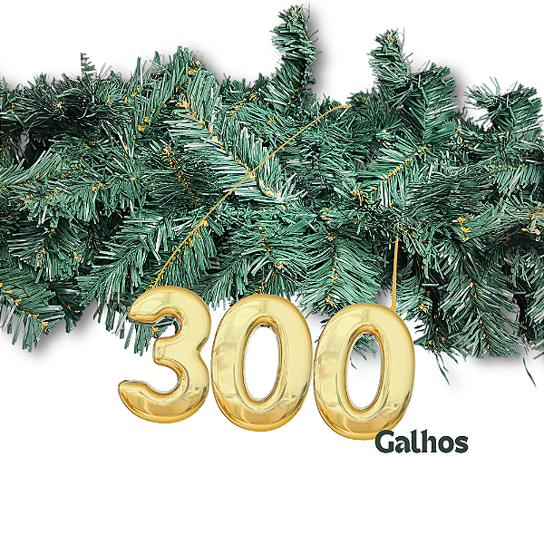 KIT 20 Festão Natal Aramado Verde 2,70 Metros - 300 Galhos