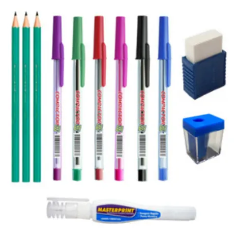 Kit Volta Às Aulas Básico Lápis De Escrever + Canetas E Muito Mais!