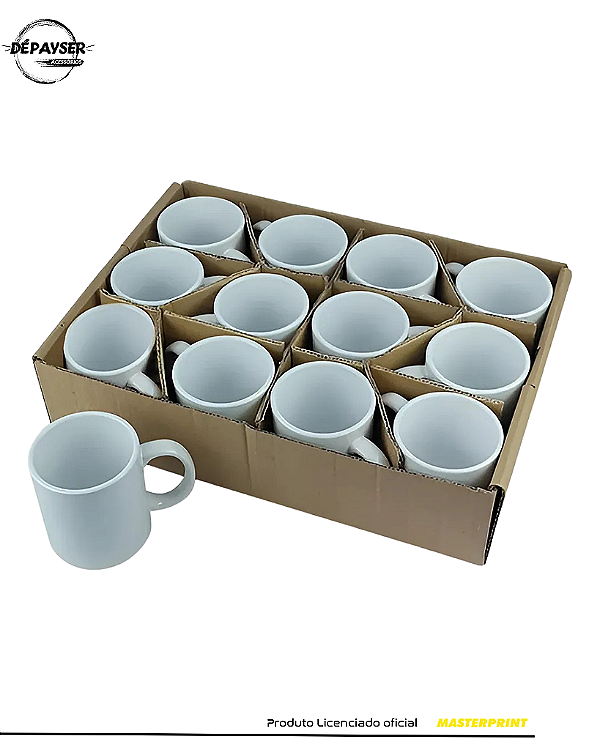 Kit 12 Canecas Branca Cerâmica Sublimação para Personalizados 325ml