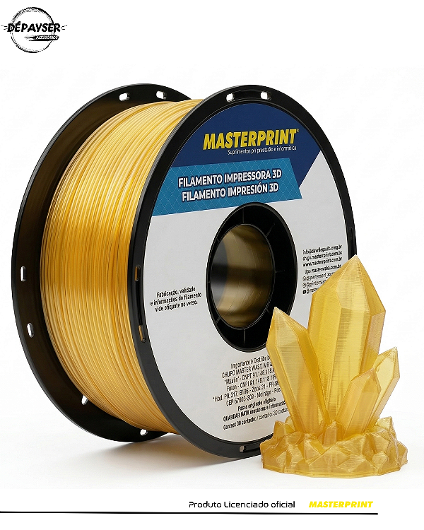 Filamento PETG Amarelo Translucido 1.75mm 1kg para Impressora 3D – Masterprint