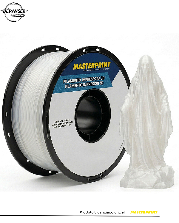 Filamento PETG Branco Translucido Passa Luz 1.75mm 1kg para Impressora 3D – Masterprint