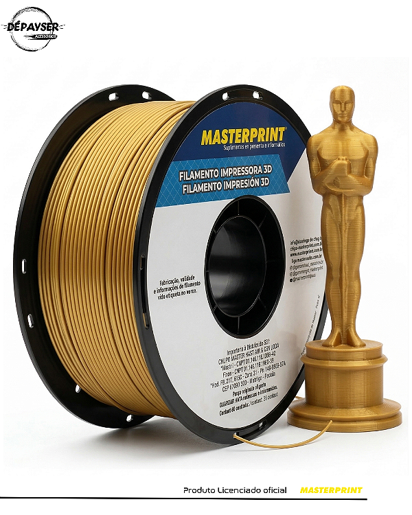 Filamento PETG Dourado 1.75mm 1kg para Impressora 3D – Masterprint