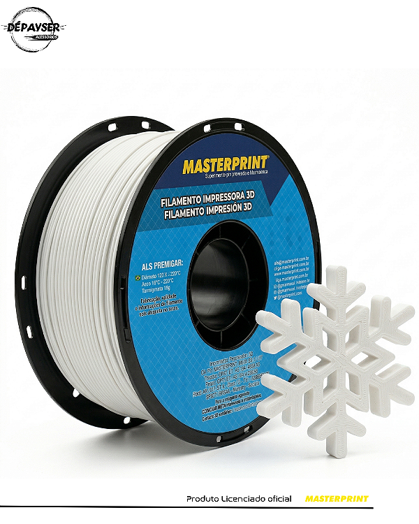Filamento ABS Branco 1.75mm 1kg para Impressora 3D – Masterprint