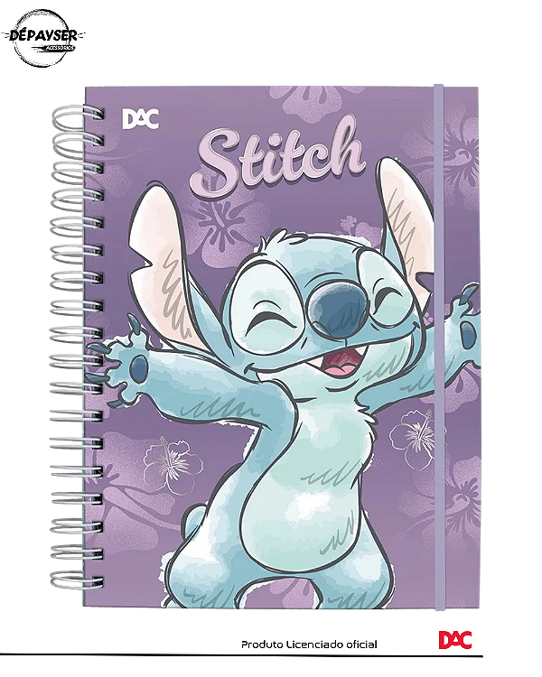 Caderno Inteligente Smart Disney Stitch Universitário 200x275mm 80 Folhas Personalizadas - DAC