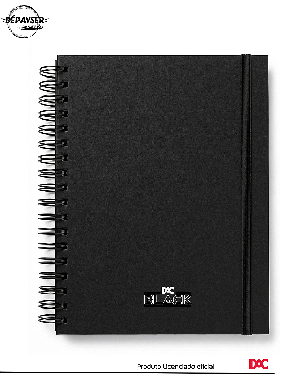 Caderno Universitario Smart 80 Folhas 200x275mm 10 divisórias 90g All Black - Dac