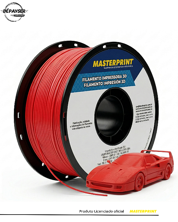Filamento PETG Vermelho 1.75mm 1kg para Impressora 3D – Masterprint