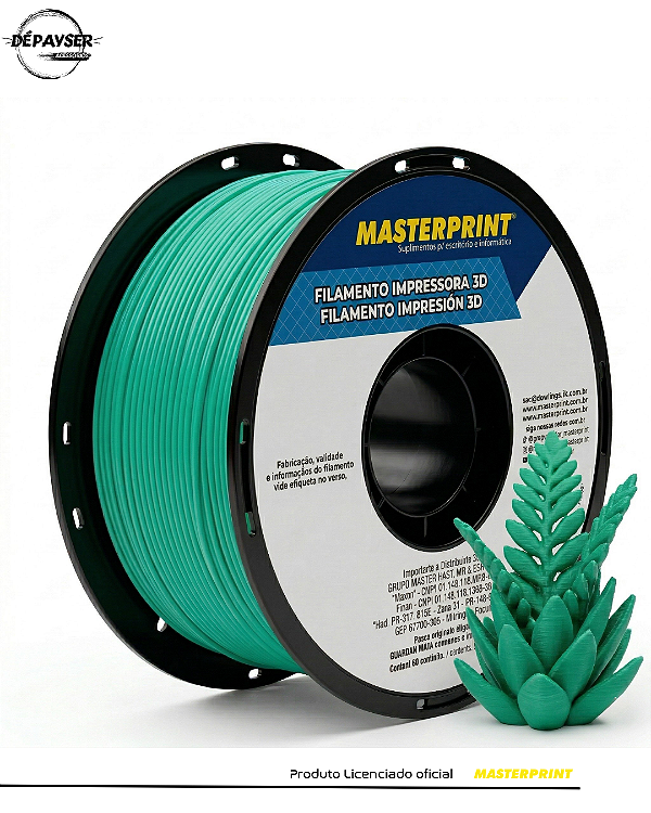 Filamento PETG Verde 1.75mm 1kg para Impressora 3D – Masterprint