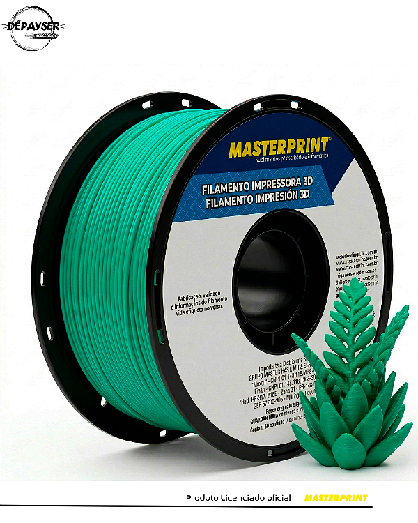 Filamento PETG Verde 1.75mm 1kg para Impressora 3D – Masterprint