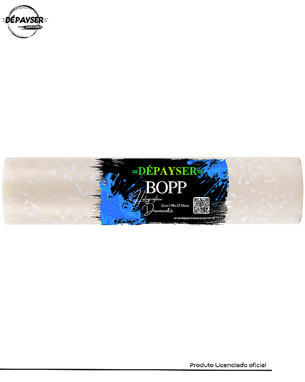 BOPP Holográfico Diamante / Caquinhos Para Laminação a Quente Bobina A4 22cm x 50m 25 Micras Dépayser