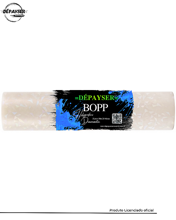 BOPP Holográfico Diamante / Caquinhos Para Laminação a Quente Bobina A4 32cm x 50m 25 Micras Dépayser