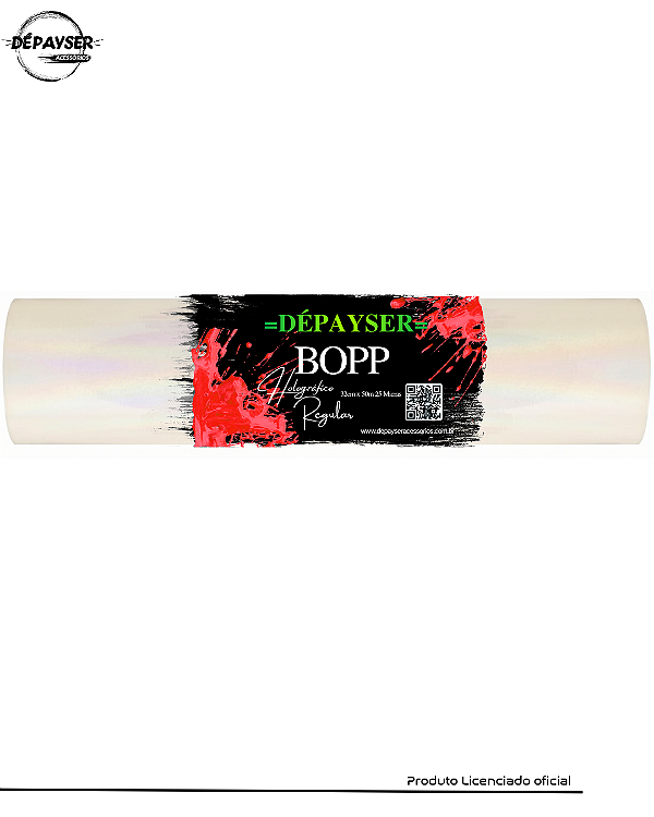 BOPP Holográfico Regular Para Laminação a Quente Bobina A4 32cm x 50m 25 Micras Dépayser