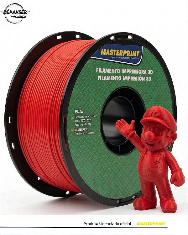 Filamento PLA Vermelho 1.75mm 1kg para Impressora 3D – Masterprint