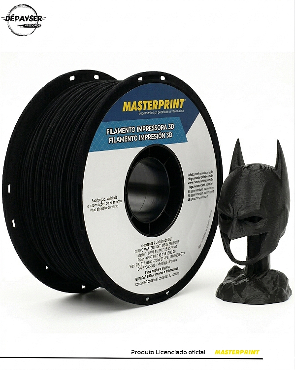 Filamento PETG Preto Fosco Não Passa Luz 1.75mm 1kg para Impressora 3D – Masterprint